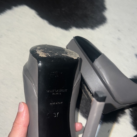 SAINT LAURENT Janis Cap Toe Leather Platform Pumps, size 37 - Picture 7 of 10